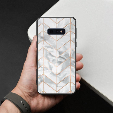 Samsung Galaxy S10e Cover - White Marble Series 2 - HQ Ultra Shine Premium Infinity Glass Soft Silicon Borders Case