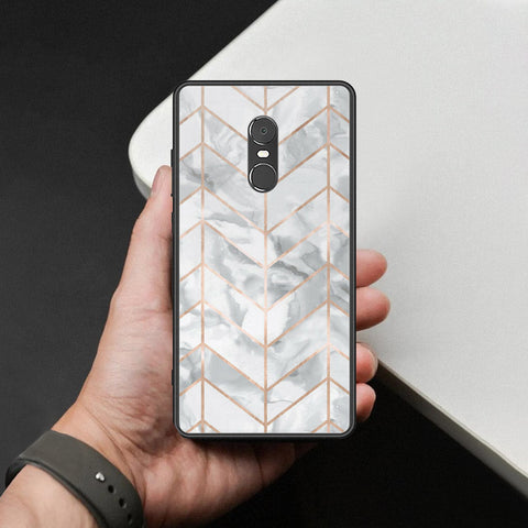 Xiaomi Redmi Note 4 / 4X Cover - White Marble Series 2 - HQ Ultra Shine Premium Infinity Glass Soft Silicon Borders Case