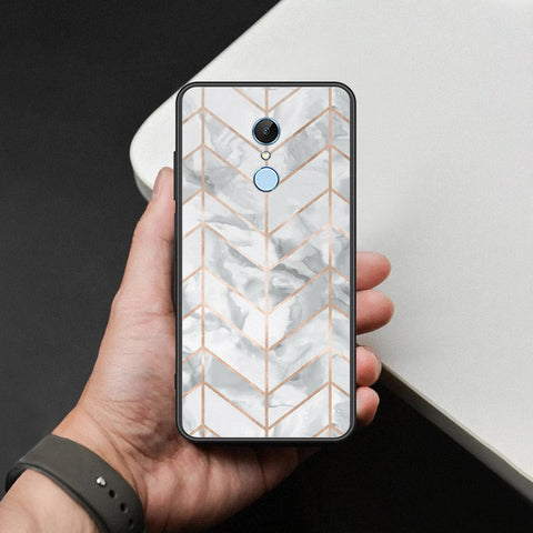 Xiaomi Redmi 5 Cover - White Marble Series 2 - HQ Ultra Shine Premium Infinity Glass Soft Silicon Borders Case
