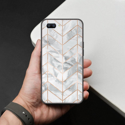 Oppo A5 Cover - White Marble Series 2 - HQ Ultra Shine Premium Infinity Glass Soft Silicon Borders Case