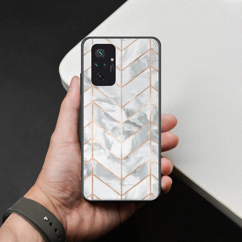 Xiaomi Redmi Note 10 Pro Max Cover - White Marble Series 2 - HQ Ultra Shine Premium Infinity Glass Soft Silicon Borders Case