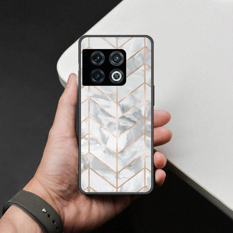 OnePlus 10 Pro Cover - White Marble Series 2 - HQ Ultra Shine Premium Infinity Glass Soft Silicon Borders Case
