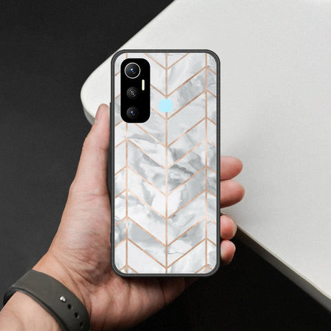 Infinix Hot 11 Cover - White Marble Series 2 - HQ Ultra Shine Premium Infinity Glass Soft Silicon Borders Case