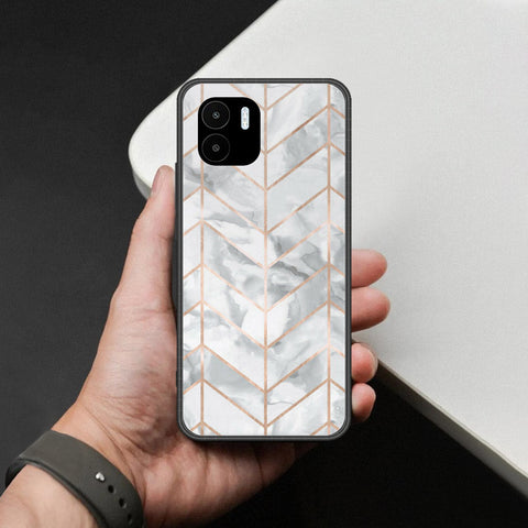 Xiaomi Redmi A2 Cover - White Marble Series 2 - HQ Ultra Shine Premium Infinity Glass Soft Silicon Borders Case