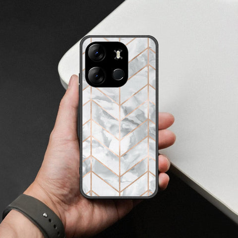 Tecno Spark Go 2023 Cover - White Marble Series 2 - HQ Ultra Shine Premium Infinity Glass Soft Silicon Borders Case