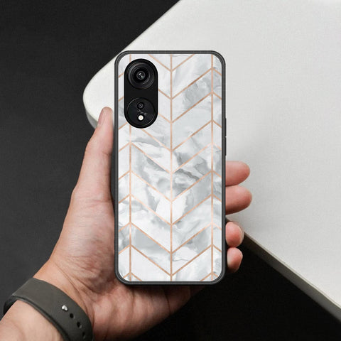 Oppo Reno 8T 5G Cover - White Marble Series 2 - HQ Ultra Shine Premium Infinity Glass Soft Silicon Borders Case