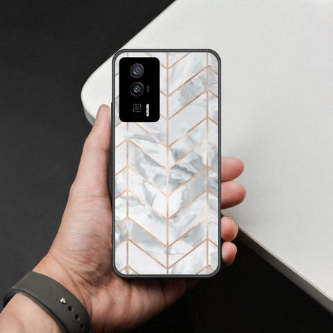 Xiaomi Redmi K60 Cover - White Marble Series 2 - HQ Ultra Shine Premium Infinity Glass Soft Silicon Borders Case