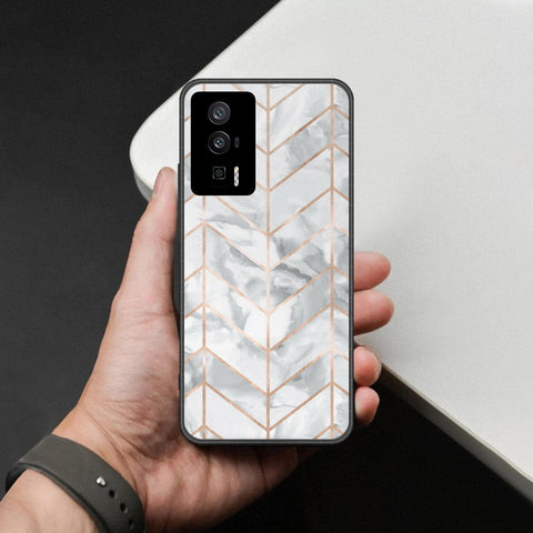 Xiaomi Redmi K60 Pro Cover - White Marble Series 2 - HQ Ultra Shine Premium Infinity Glass Soft Silicon Borders Case