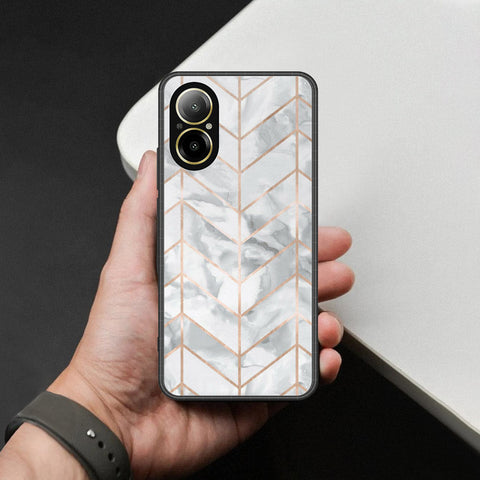 Realme C67 4G Cover - White Marble Series 2 - HQ Ultra Shine Premium Infinity Glass Soft Silicon Borders Case