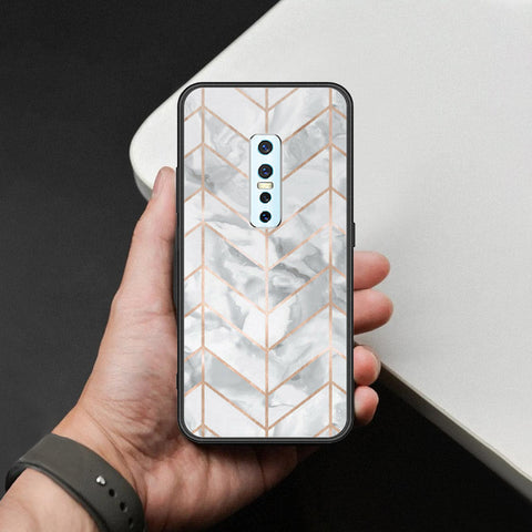 Vivo V17 Pro Cover - White Marble Series 2 - HQ Ultra Shine Premium Infinity Glass Soft Silicon Borders Case