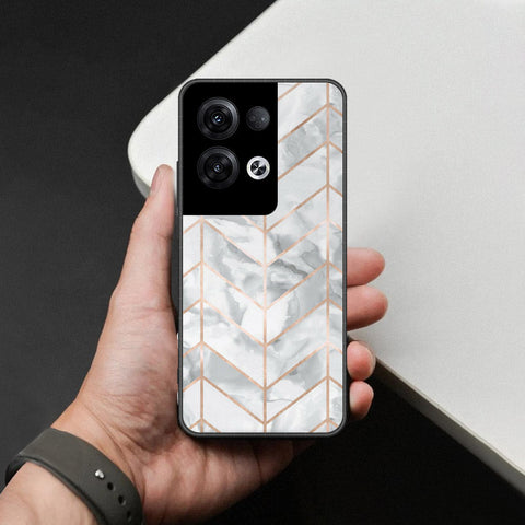 Oppo Reno 8 Pro Plus Cover - White Marble Series 2 - HQ Ultra Shine Premium Infinity Glass Soft Silicon Borders Case