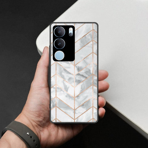 Vivo S17t Cover - White Marble Series 2 - HQ Ultra Shine Premium Infinity Glass Soft Silicon Borders Case
