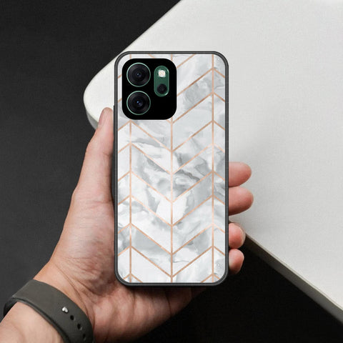 Oppo Reno 14F Cover - White Marble Series 2 - HQ Ultra Shine Premium Infinity Glass Soft Silicon Borders Case
