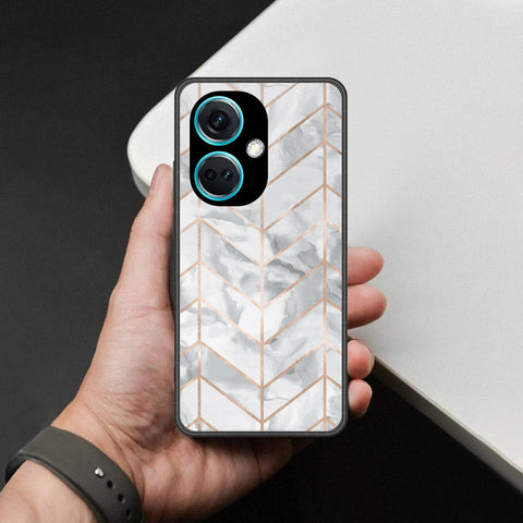 OnePlus Nord N30 Cover - White Marble Series 2 - HQ Ultra Shine Premium Infinity Glass Soft Silicon Borders Case