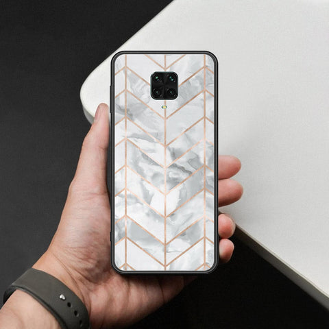 Xiaomi Redmi Note 9 Pro Cover - White Marble Series 2 - HQ Ultra Shine Premium Infinity Glass Soft Silicon Borders Case