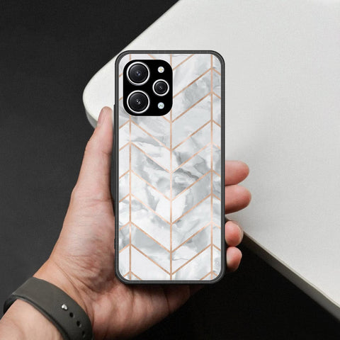 Xiaomi Redmi Note 12R Cover - White Marble Series 2 - HQ Ultra Shine Premium Infinity Glass Soft Silicon Borders Case