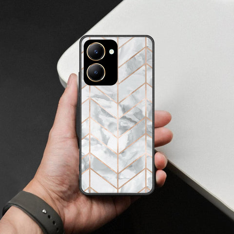 Vivo Y36 5G Cover - White Marble Series 2 - HQ Ultra Shine Premium Infinity Glass Soft Silicon Borders Case