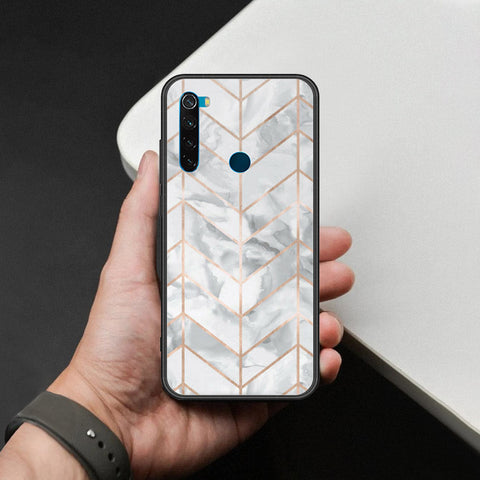 Xiaomi Redmi Note 8 Cover - White Marble Series 2 - HQ Ultra Shine Premium Infinity Glass Soft Silicon Borders Case