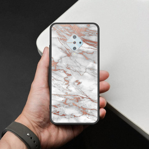 Vivo Y51 (2020 September) Cover - White Marble Series 2 - HQ Ultra Shine Premium Infinity Glass Soft Silicon Borders Case