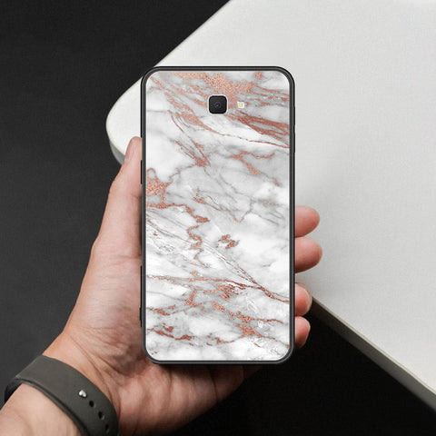 Samsung Galaxy J7 Prime Cover - White Marble Series 2 - HQ Ultra Shine Premium Infinity Glass Soft Silicon Borders Case