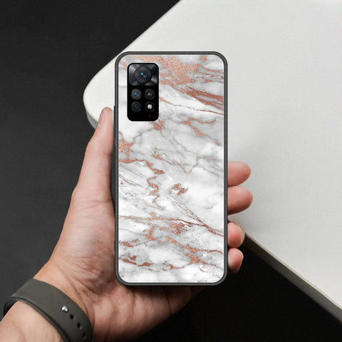 Xiaomi Redmi Note 11E Pro Cover - White Marble Series 2 - HQ Ultra Shine Premium Infinity Glass Soft Silicon Borders Case