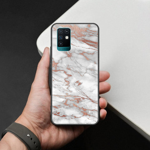 Infinix Note 10 Cover - White Marble Series 2 - HQ Ultra Shine Premium Infinity Glass Soft Silicon Borders Case