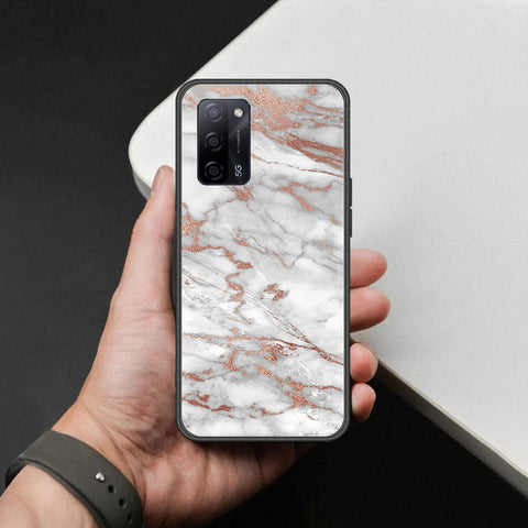 Oppo A55s Cover - White Marble Series 2 - HQ Ultra Shine Premium Infinity Glass Soft Silicon Borders Case