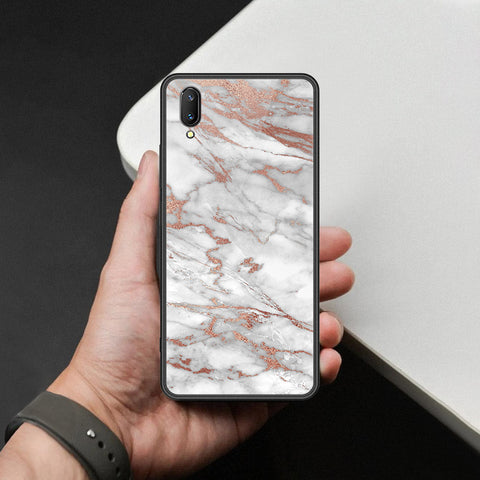 Vivo V11 Pro Cover - White Marble Series 2 - HQ Ultra Shine Premium Infinity Glass Soft Silicon Borders Case