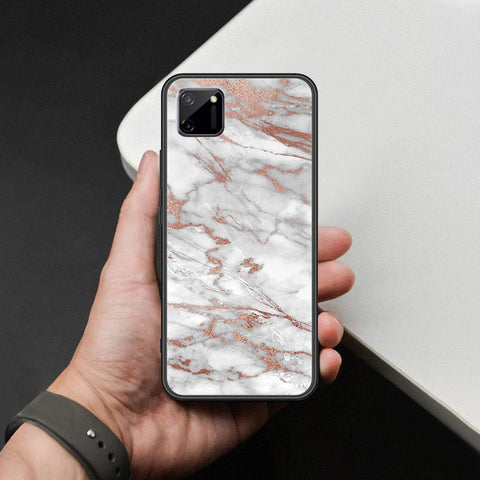 Realme C11 Cover - White Marble Series 2 - HQ Ultra Shine Premium Infinity Glass Soft Silicon Borders Case