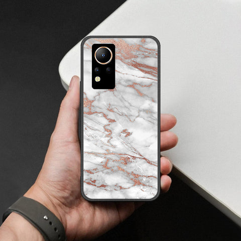 Infinix Note 12 Cover - White Marble Series 2 - HQ Ultra Shine Premium Infinity Glass Soft Silicon Borders Case