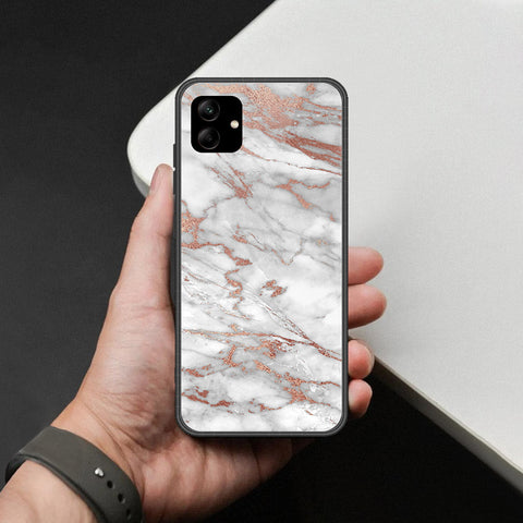 Samsung Galaxy M04 4G Cover - White Marble Series 2 - HQ Ultra Shine Premium Infinity Glass Soft Silicon Borders Case