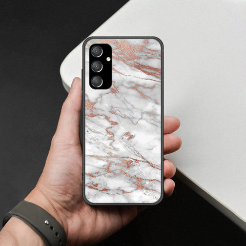 Samsung Galaxy A34 5G Cover - White Marble Series 2 - HQ Ultra Shine Premium Infinity Glass Soft Silicon Borders Case