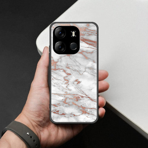 Infinix Smart 7 Plus Cover - White Marble Series 2 - HQ Ultra Shine Premium Infinity Glass Soft Silicon Borders Case