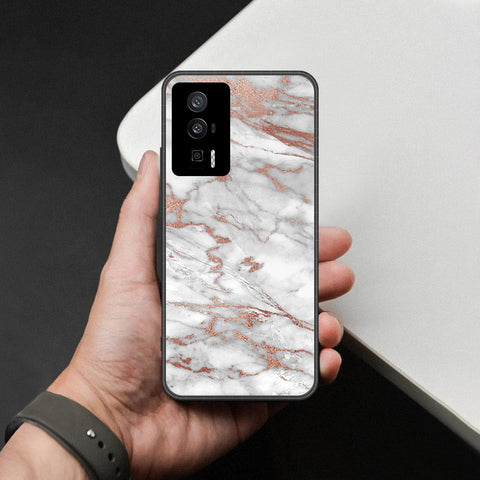 Xiaomi Redmi K60 Cover - White Marble Series 2 - HQ Ultra Shine Premium Infinity Glass Soft Silicon Borders Case