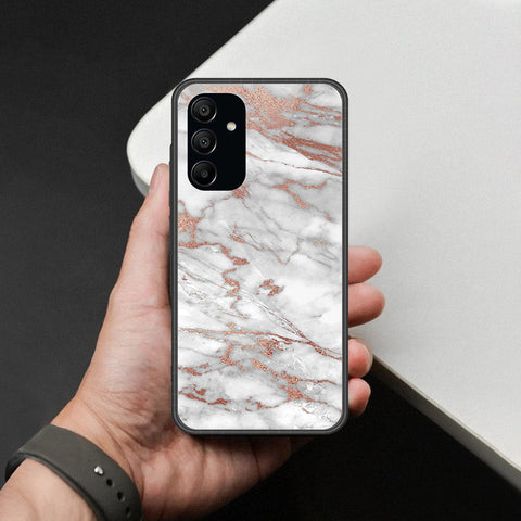 Samsung Galaxy A15 5GCover - White Marble Series 2 - HQ Ultra Shine Premium Infinity Glass Soft Silicon Borders Case