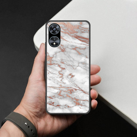Oppo A78 4G Cover - White Marble Series 2 - HQ Ultra Shine Premium Infinity Glass Soft Silicon Borders Case