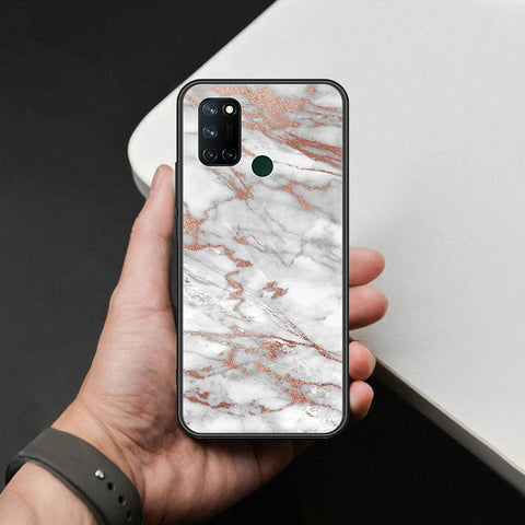 Realme 7i Cover - White Marble Series 2 - HQ Ultra Shine Premium Infinity Glass Soft Silicon Borders Case