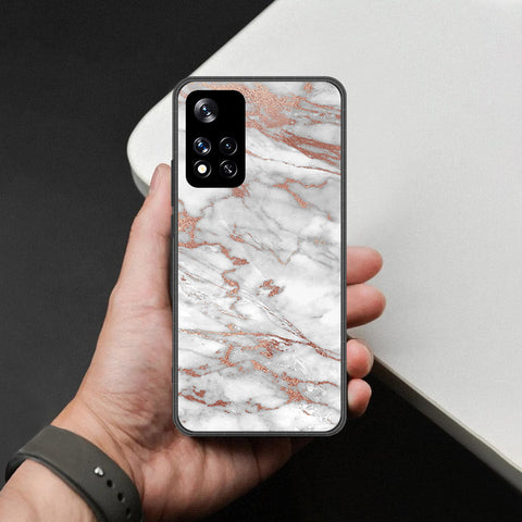 Xiaomi Redmi Note 11 Pro Plus 5G Cover - White Marble Series 2 - HQ Ultra Shine Premium Infinity Glass Soft Silicon Borders Case