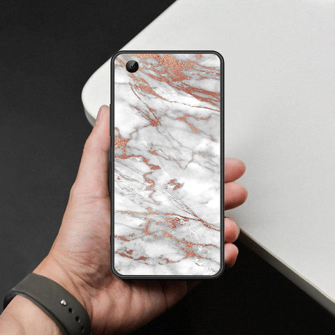 Vivo Y81s Cover - White Marble Series 2 - HQ Ultra Shine Premium Infinity Glass Soft Silicon Borders Case