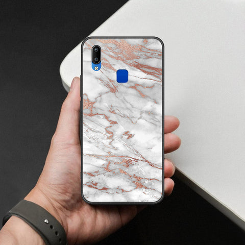 Vivo Y91i Cover - White Marble Series 2 - HQ Ultra Shine Premium Infinity Glass Soft Silicon Borders Case