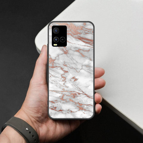 Vivo Y32 Cover - White Marble Series 2 - HQ Ultra Shine Premium Infinity Glass Soft Silicon Borders Case