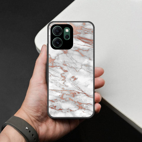 Oppo Reno 14F Cover - White Marble Series 2 - HQ Ultra Shine Premium Infinity Glass Soft Silicon Borders Case