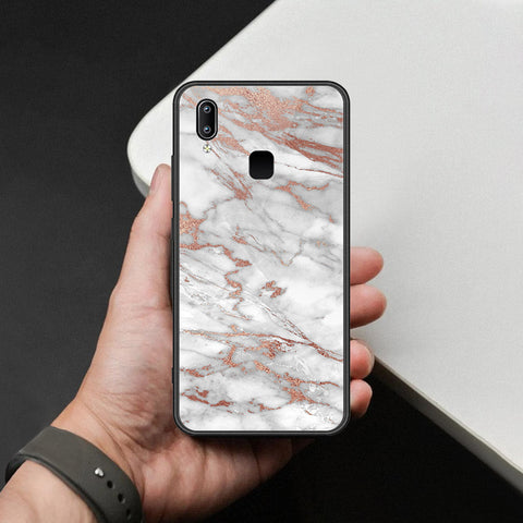 Vivo V9 / V9 Youth Cover - White Marble Series 2 - HQ Ultra Shine Premium Infinity Glass Soft Silicon Borders Case