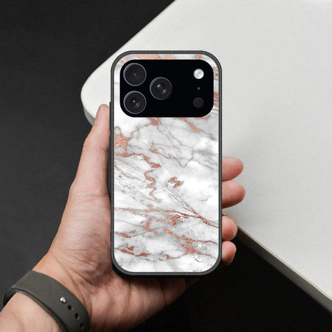 iPhone 17 Pro - White Marble Series 2 - HQ Ultra Shine Premium Infinity Glass Soft Silicon Borders Case