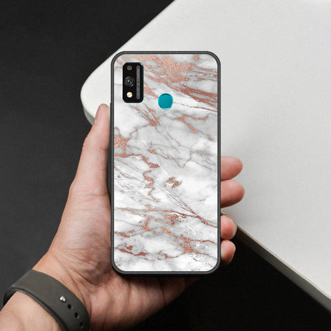 Huawei Honor 9 Lite - White Marble Series 2 - HQ Ultra Shine Premium Infinity Glass Soft Silicon Borders Case
