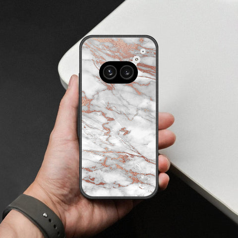 Nothing Phone 2a Cover - White Marble Series 2 - HQ Ultra Shine Premium Infinity Glass Soft Silicon Borders Case