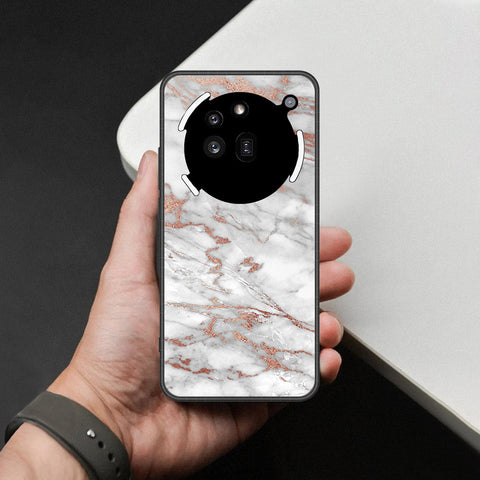 Nothing Phone 3a Pro Cover - White Marble Series 2 - HQ Ultra Shine Premium Infinity Glass Soft Silicon Borders Case
