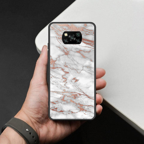 Xiaomi Poco X3 Pro Cover - White Marble Series 2 - HQ Ultra Shine Premium Infinity Glass Soft Silicon Borders Case