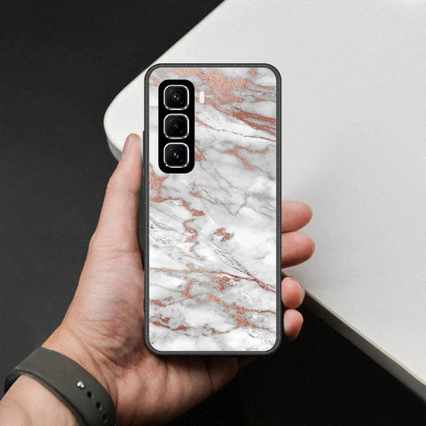 Infinix Hot 60 Pro Plus Cover - White Marble Series 2 - HQ Ultra Shine Premium Infinity Glass Soft Silicon Borders Case