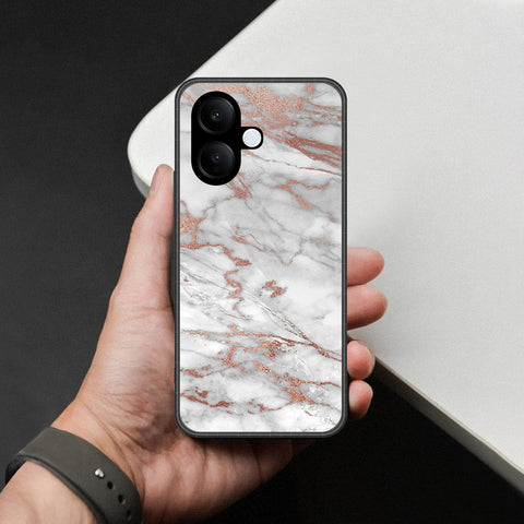Vivo V40 Lite (IDN) Cover - White Marble Series 2 - HQ Ultra Shine Premium Infinity Glass Soft Silicon Borders Case